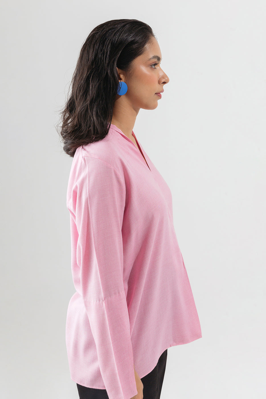 Beechtree - Light Pink Shawl Collar Top