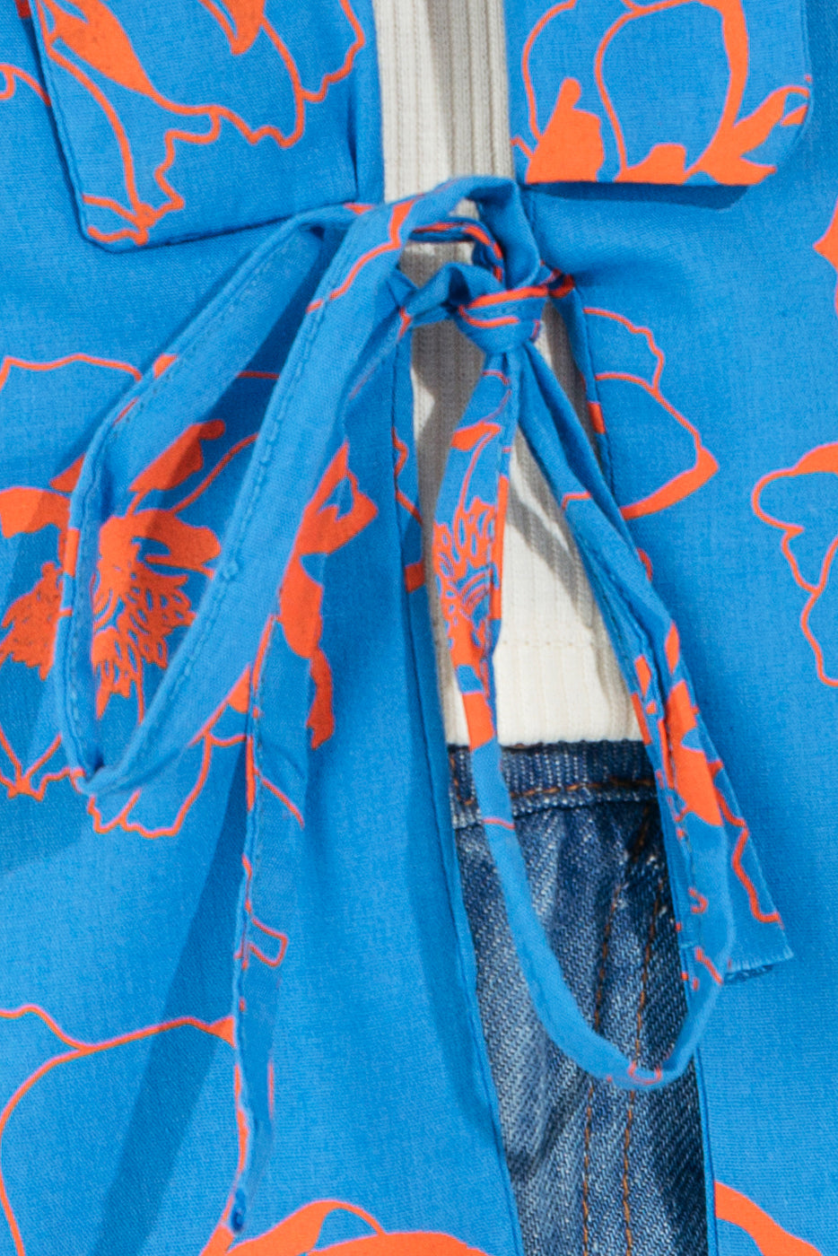 Beechtree - Hand Screen Printed Blue Kimono