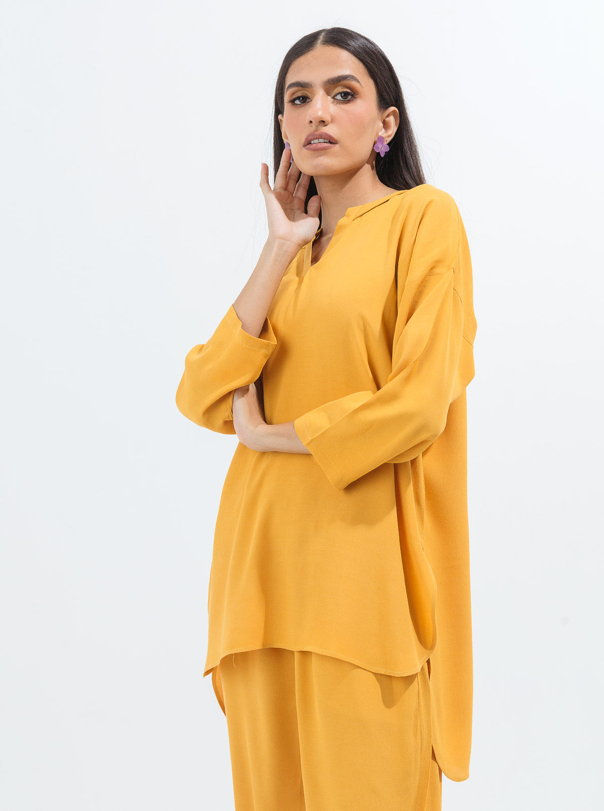 Beechtree - Mustard Crepe Co-Ord Set
