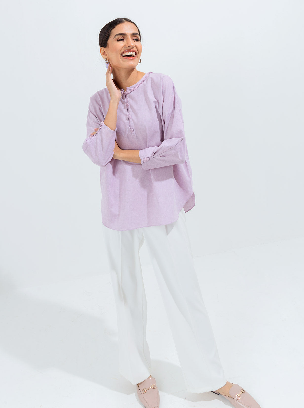 Beechtree - Lilac Pleated Top