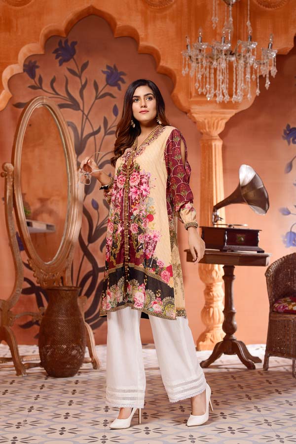 Adan's Libas - Cinnabar - Digital Mesuri Lawn Unstitch Shirt