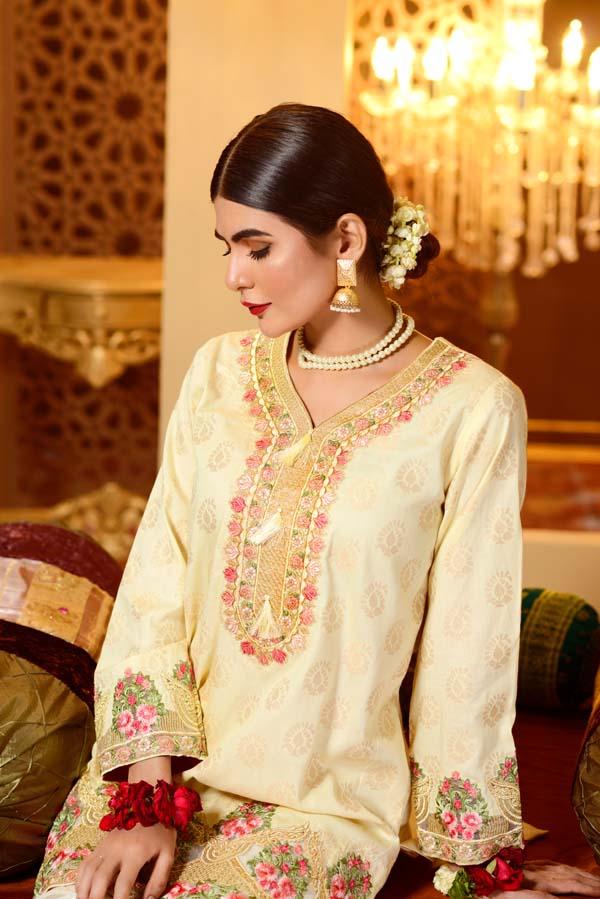 Adan's Libas - Delight - Embroidered Jacquard Shirt