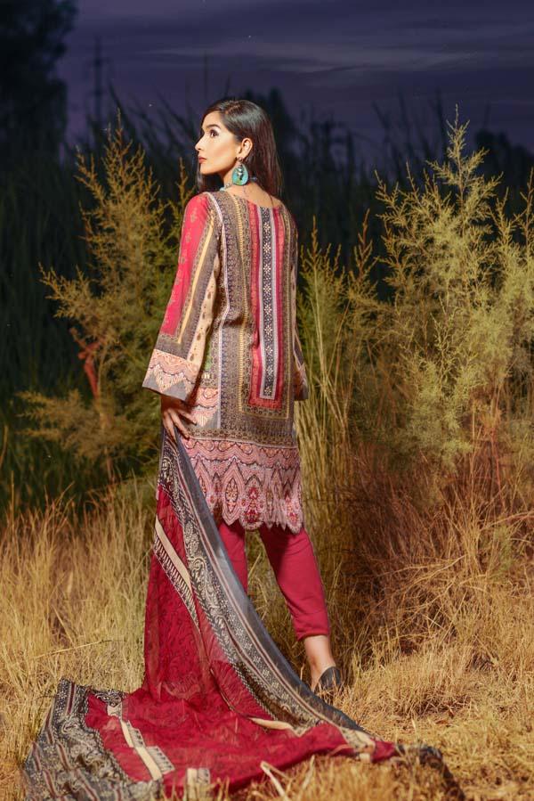 Adan's Libas - CHERRY PUNCH - DIGITAL EMBROIDERED LAWN