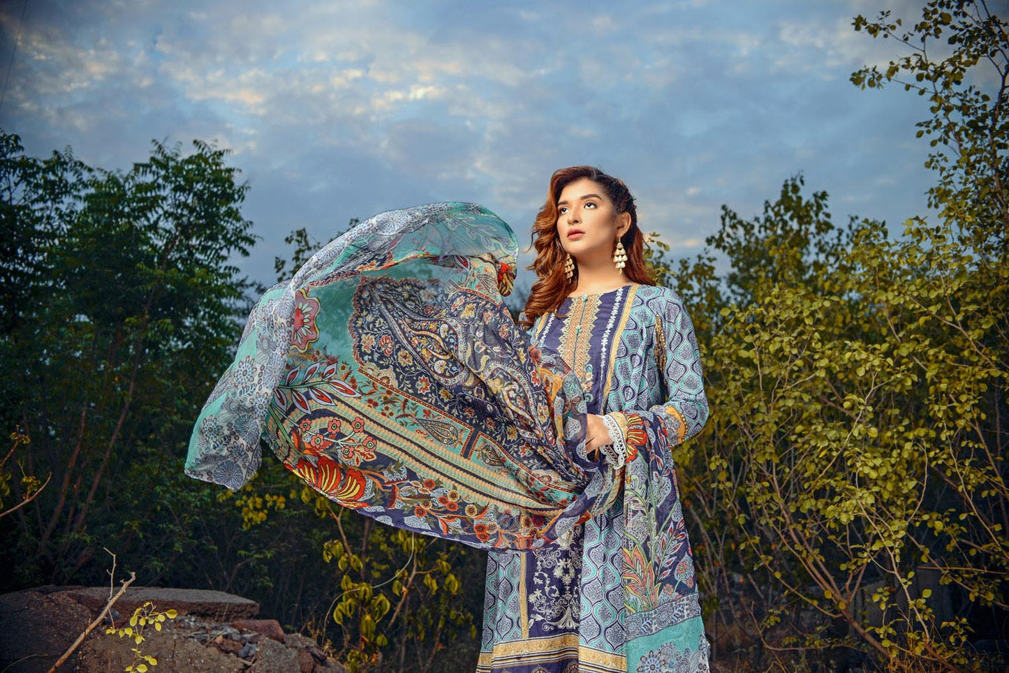 Adan's Libas - Elain - Digital Printed and Embroidered Lawn 3PC