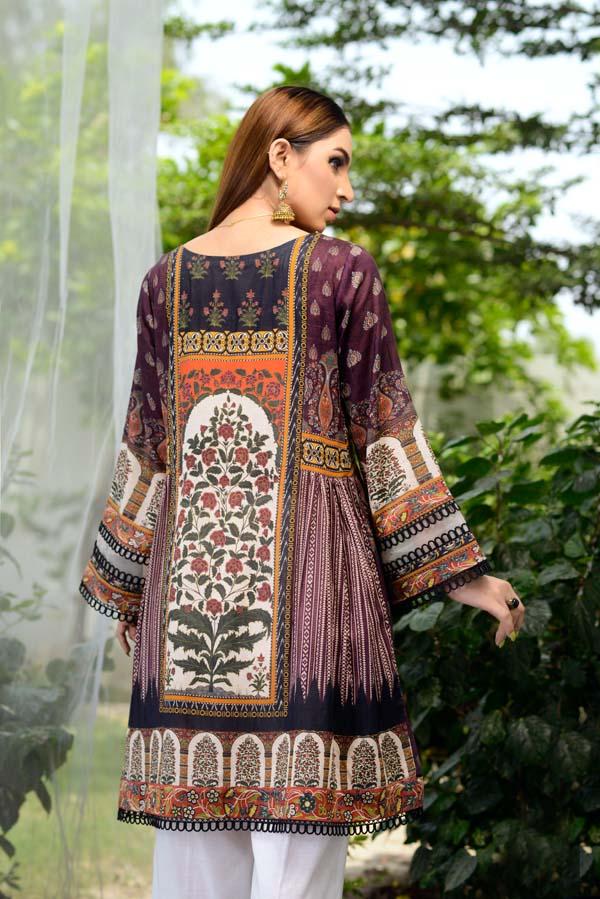 Adan's Libas - Cocoa Bean - Digital Printed Unstitch Lawn Kurti
