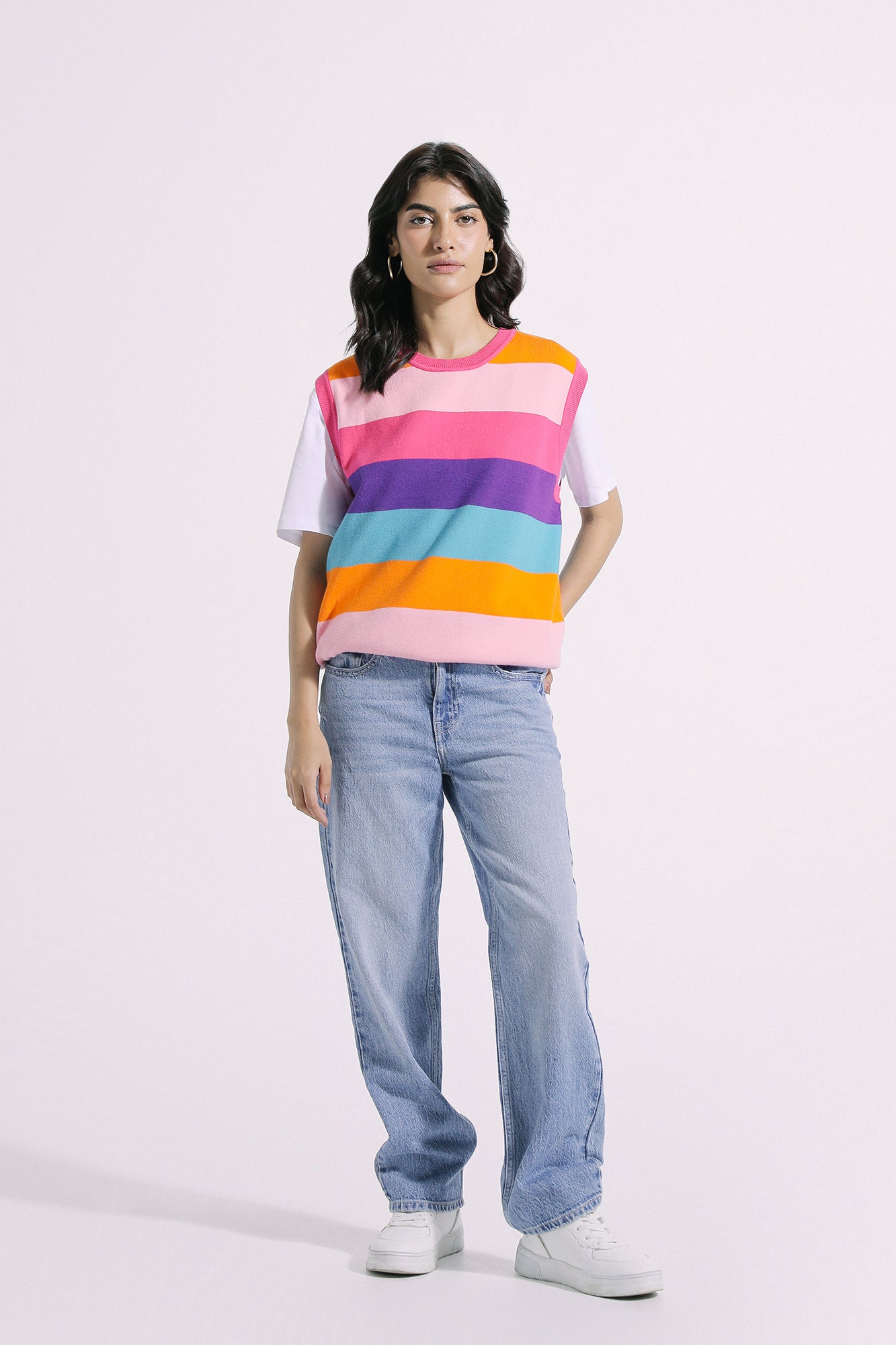 Ethnic - STRIPED KNIT VEST (E0559/108/408)