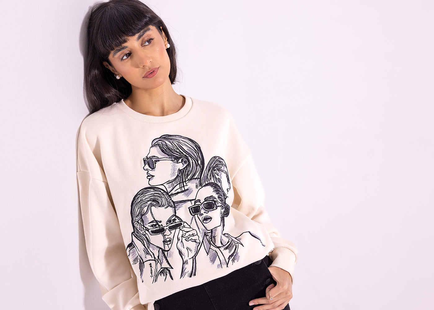 Ethnic - EMBROIDERED SWEATSHIRT (E1289/108/002)