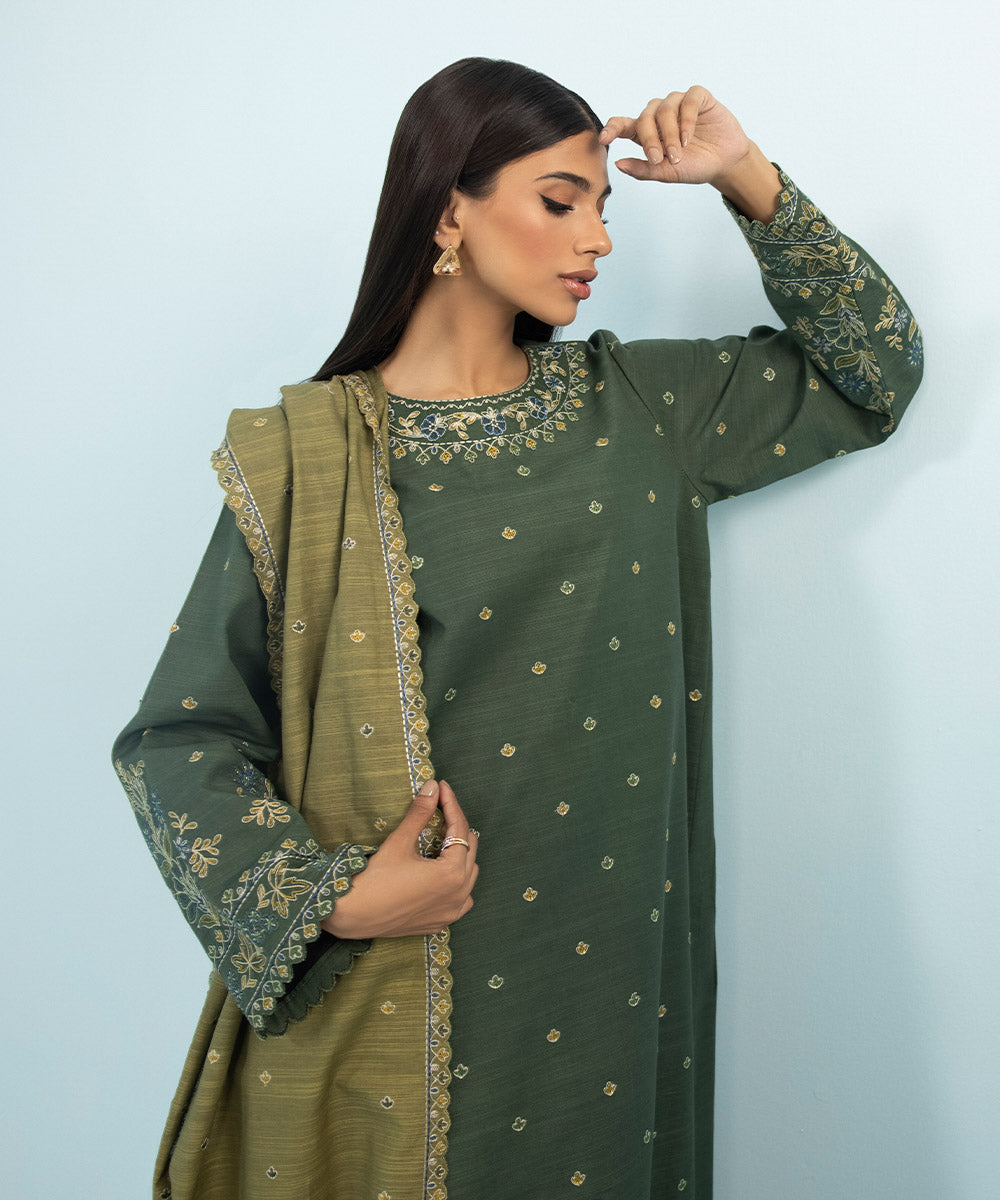 Sapphire - 3 Piece - Embroidered Cambric Suit