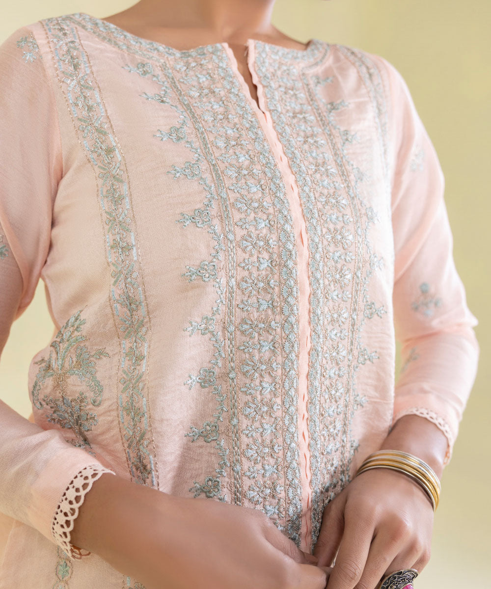 Embroidered Cotton Net Shirt