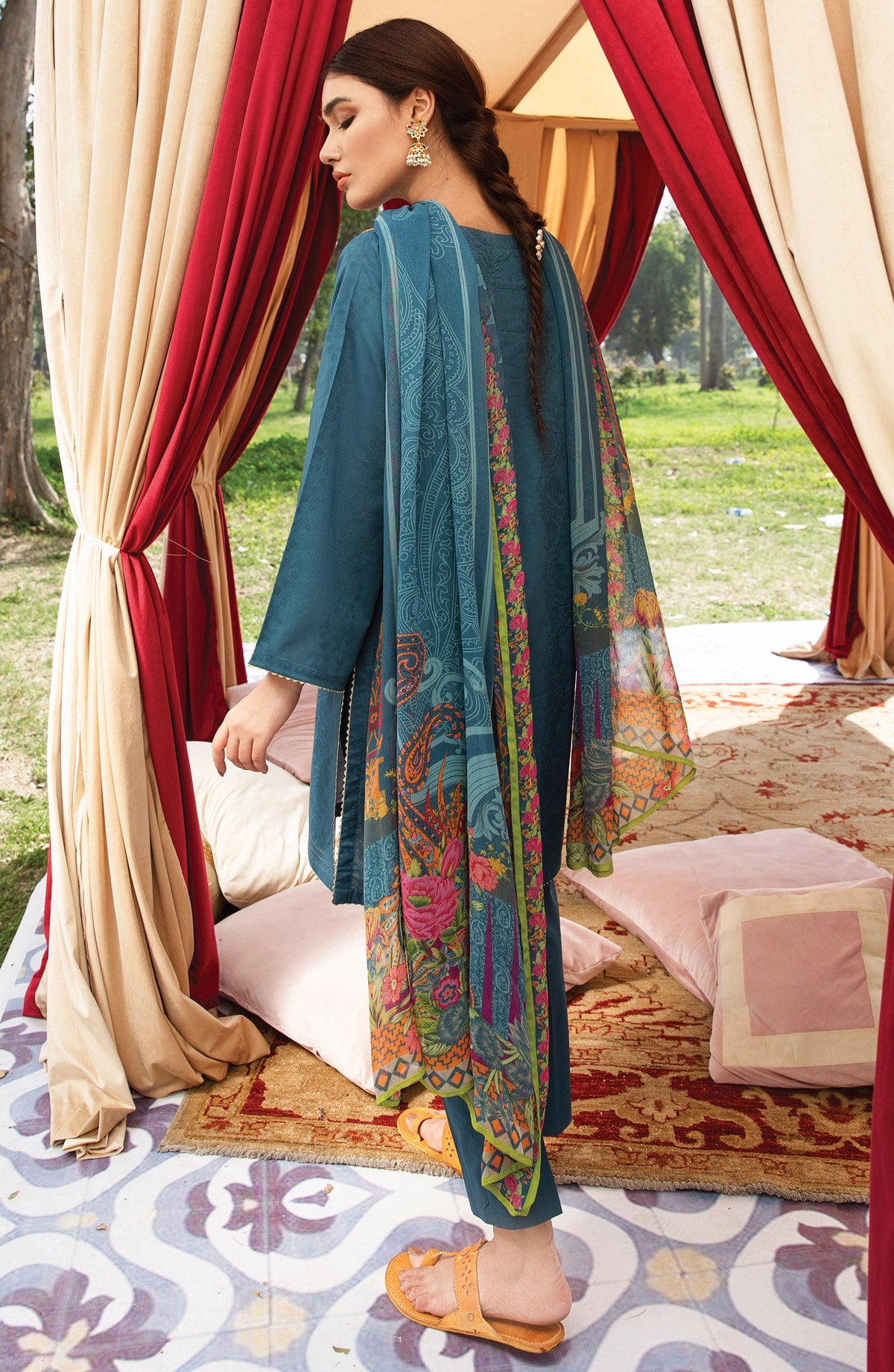 Orient - Unstitched 3 Piece Embroidered Jacquard Suit