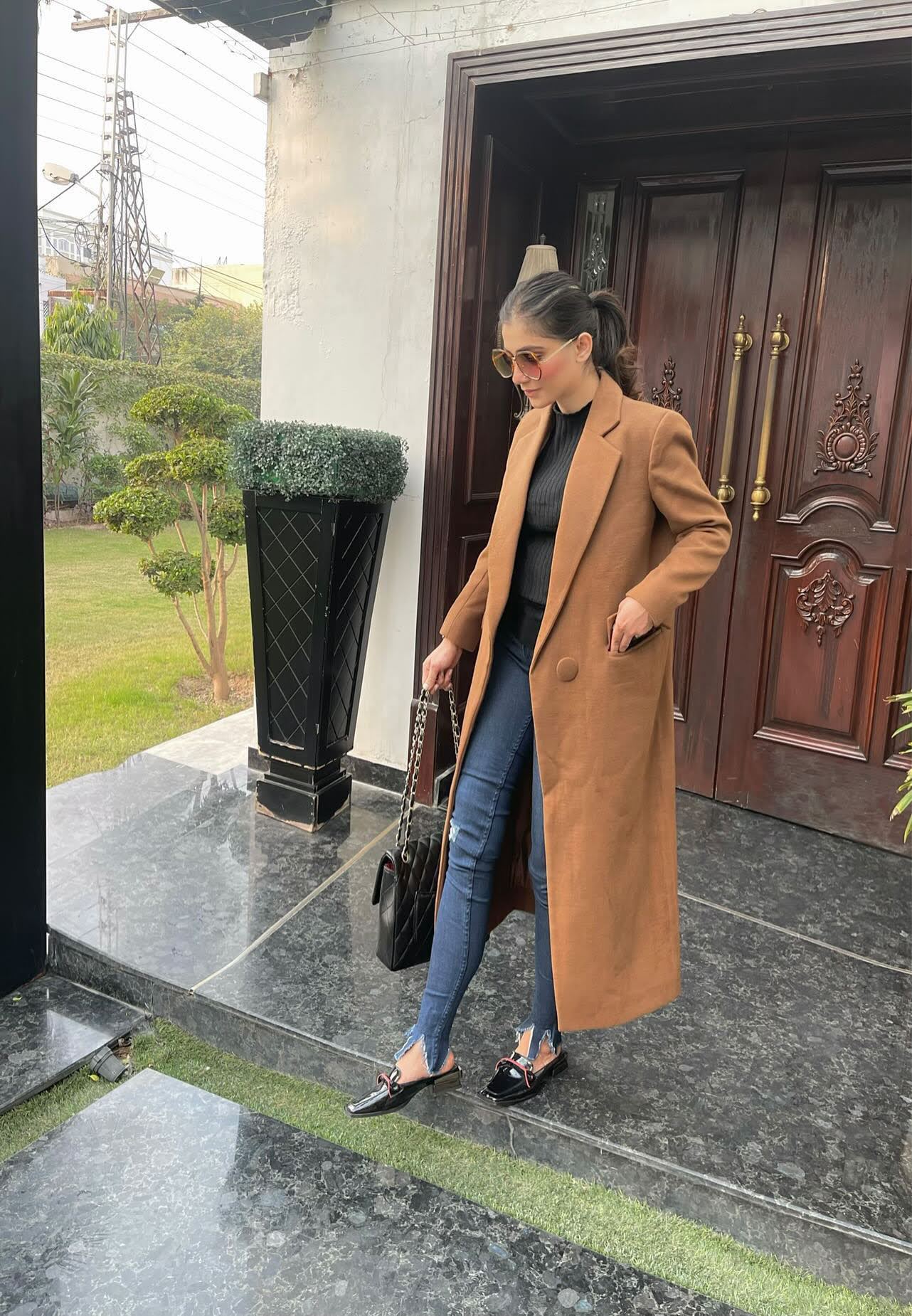 Chaos - Dark Camel Long Brown Coat