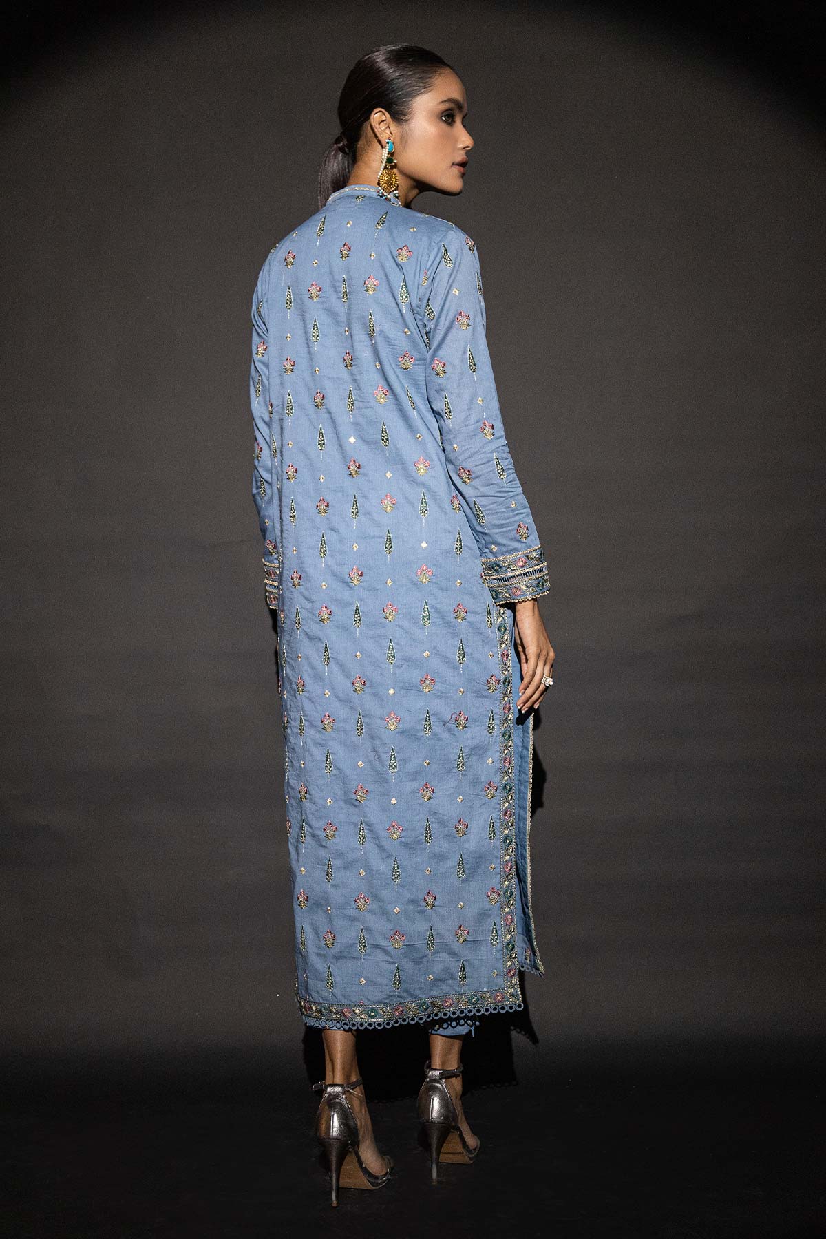 Embroidered Lawn Shirt Fabric (Sold By Per Meter)