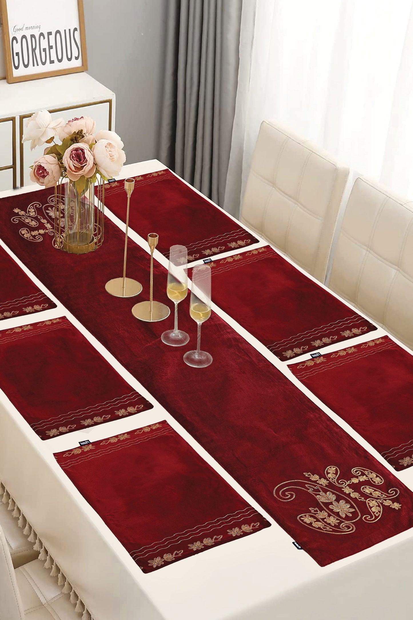 Nishat Linen - Fantom Table Runner Set - 7 Piece