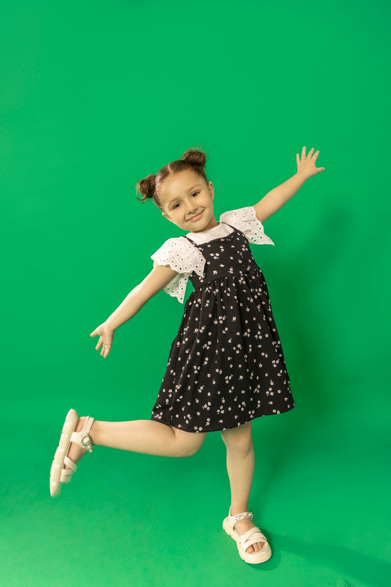 BTW - TEXTURED PRINTED DRESS