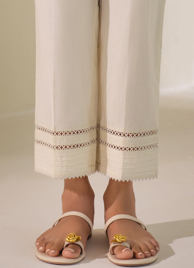 3 PC Cream Chikankari Suit