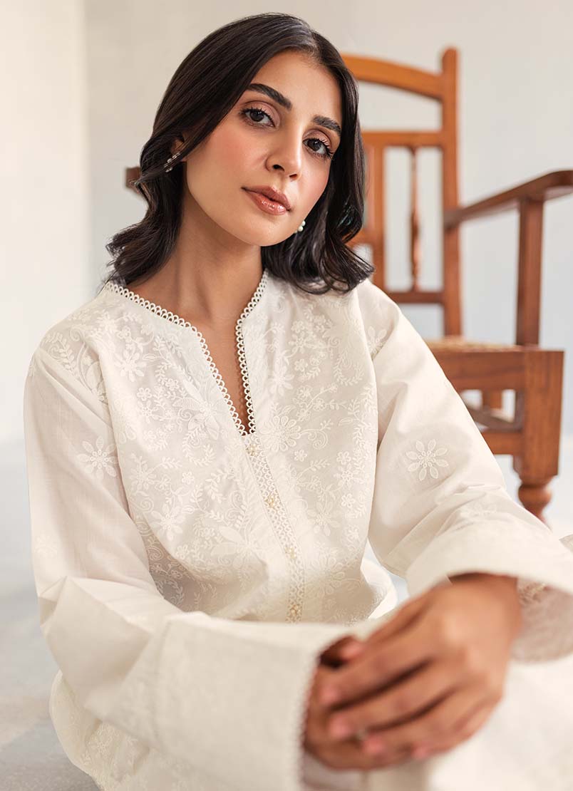 White Chikankari Kurta