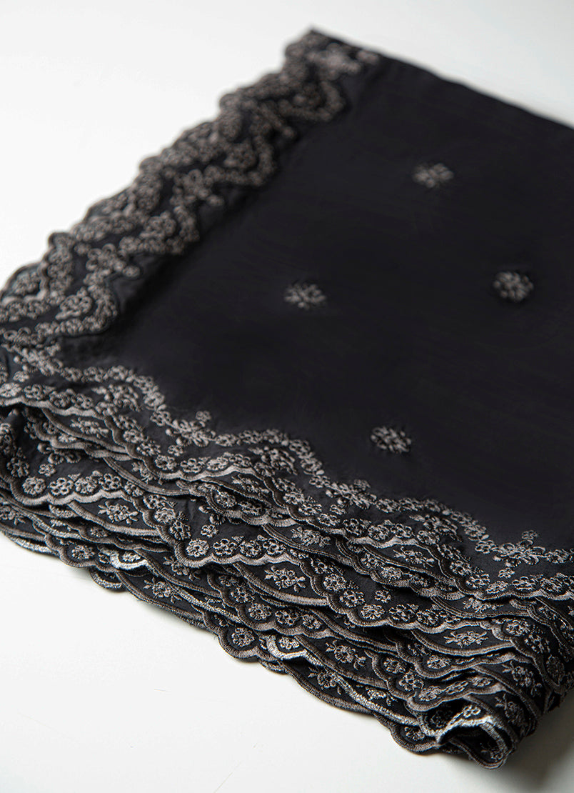 Black Embroidered Dupatta