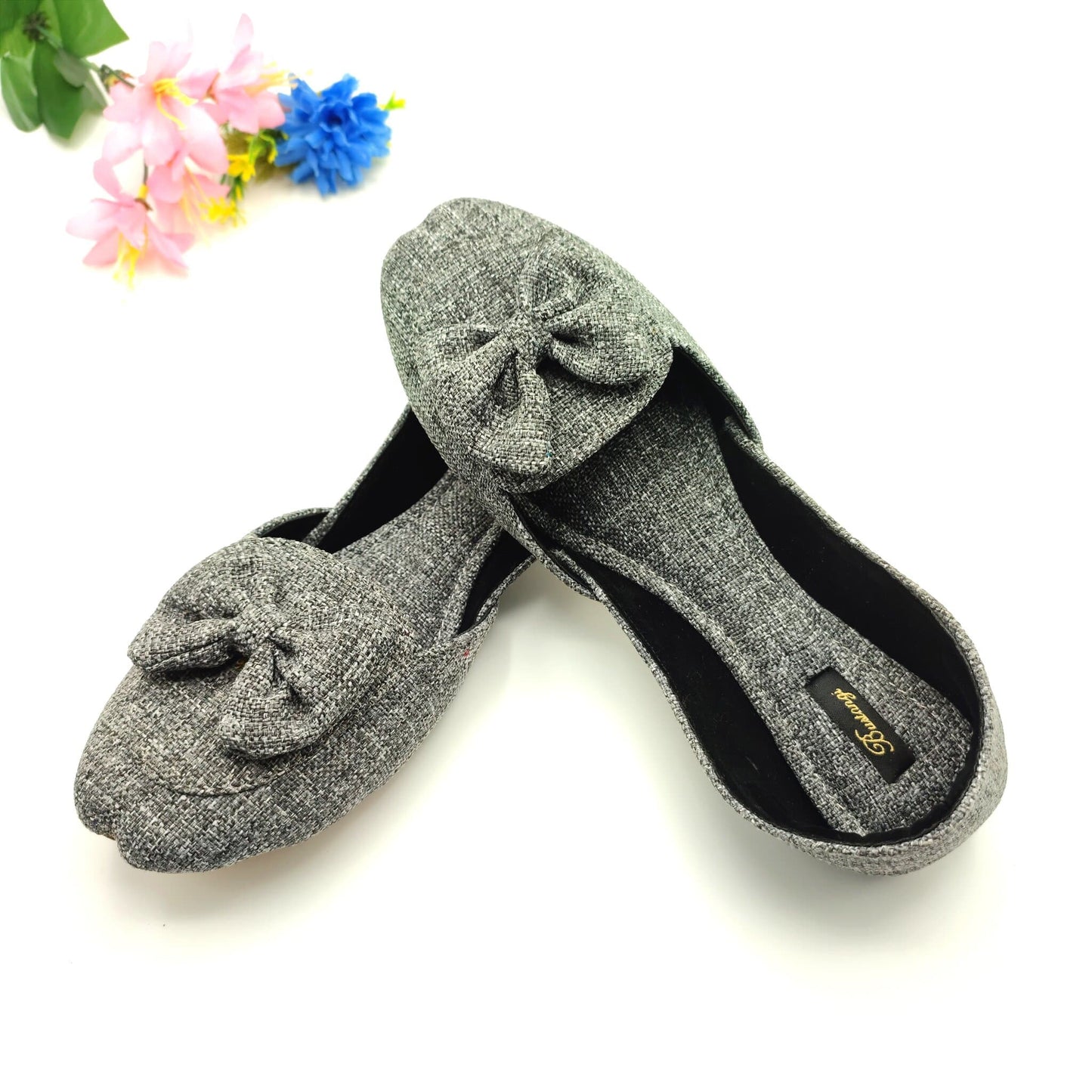 Bustangi - Gray Bow Loafers