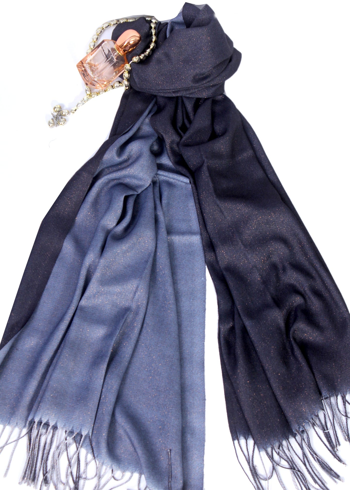 Bareeq Outfits - Steel Blue & Slate Stoler ZTTFS-09