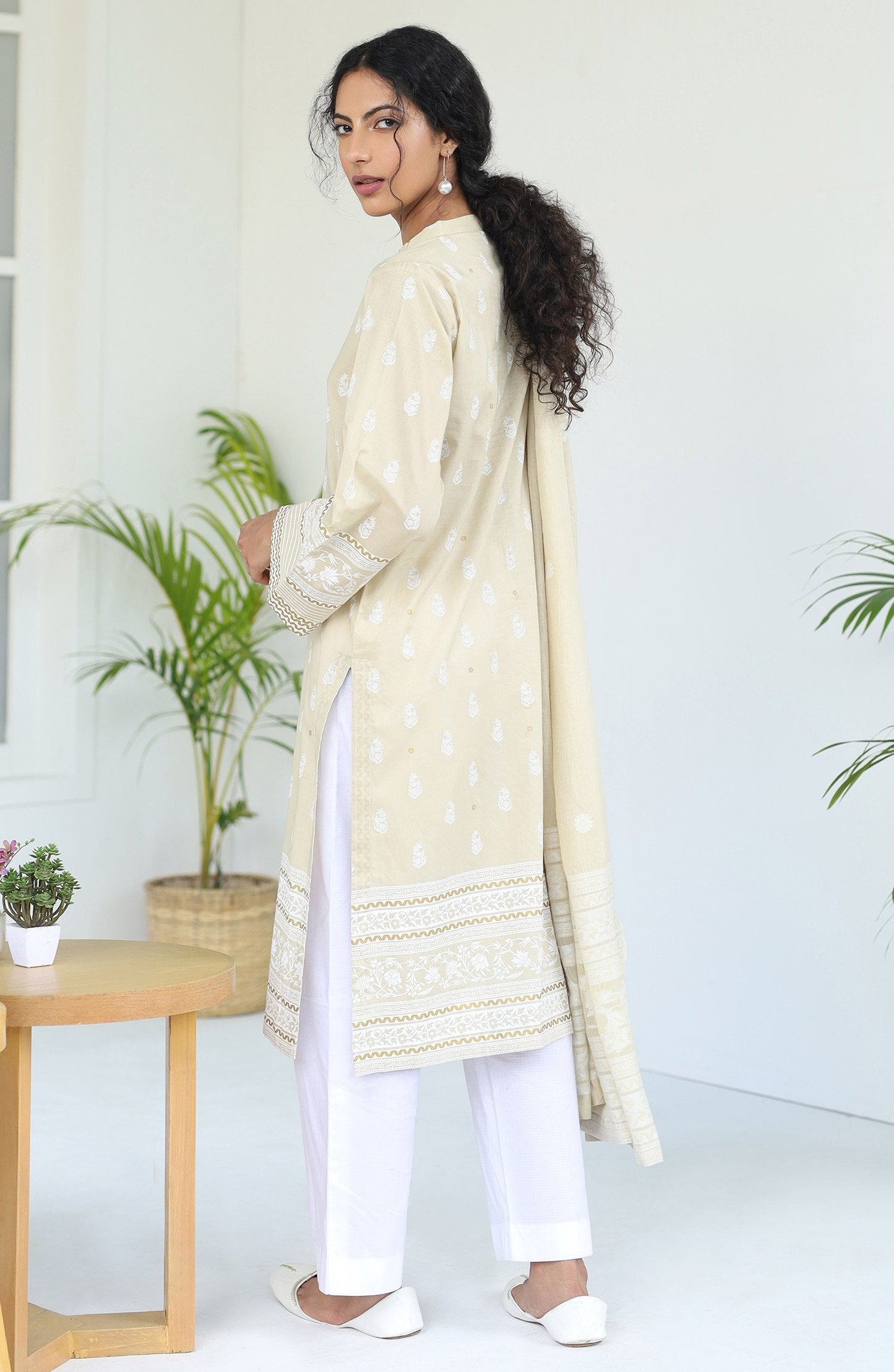 Orient - Unstitched 2PC Pearl Printed Shirt Jacquard Dupatta