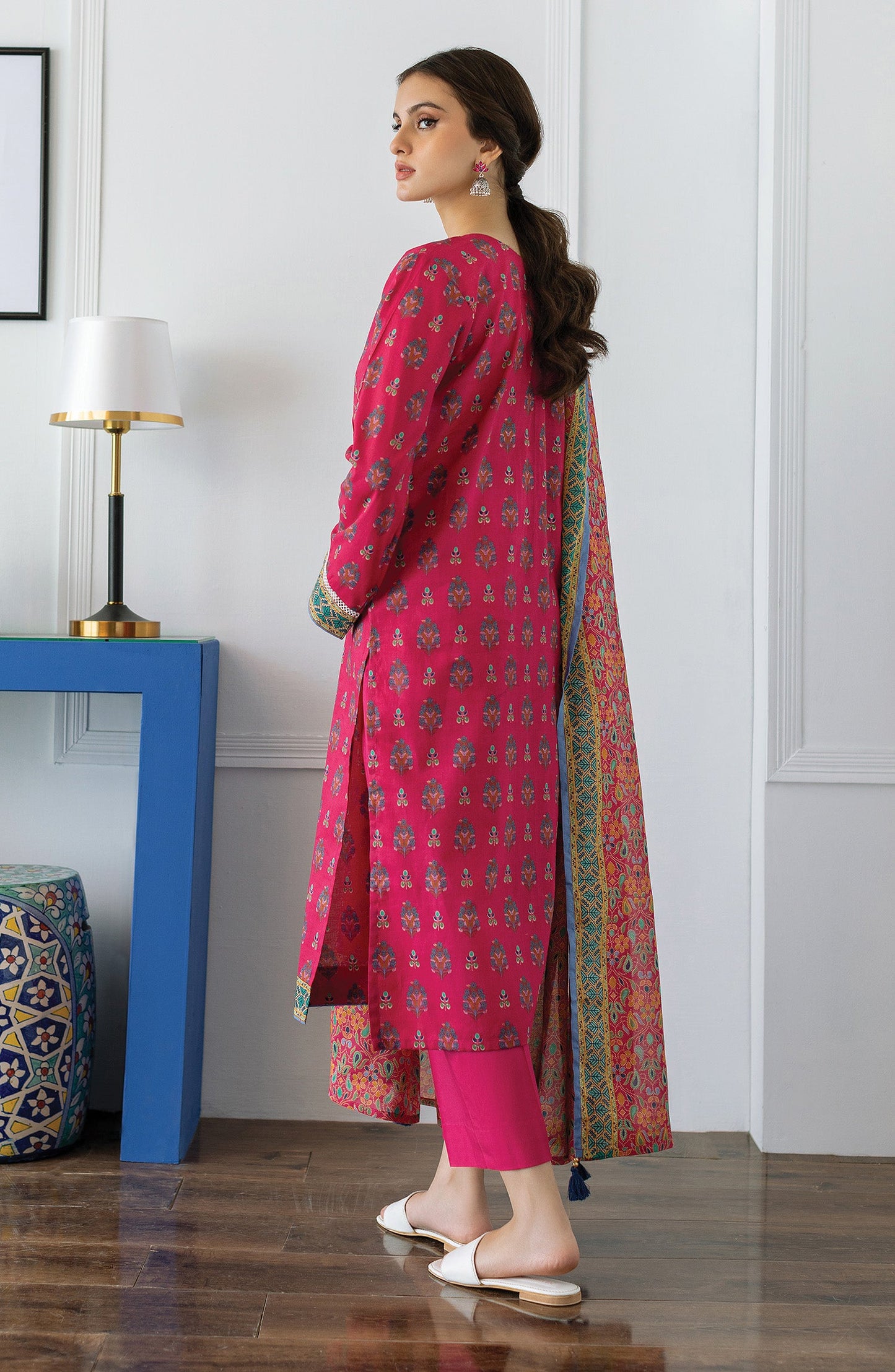 Orient - Stitched 3 Piece Printed Lawn Shirt , Cambric Pant and Lawn Dupatta