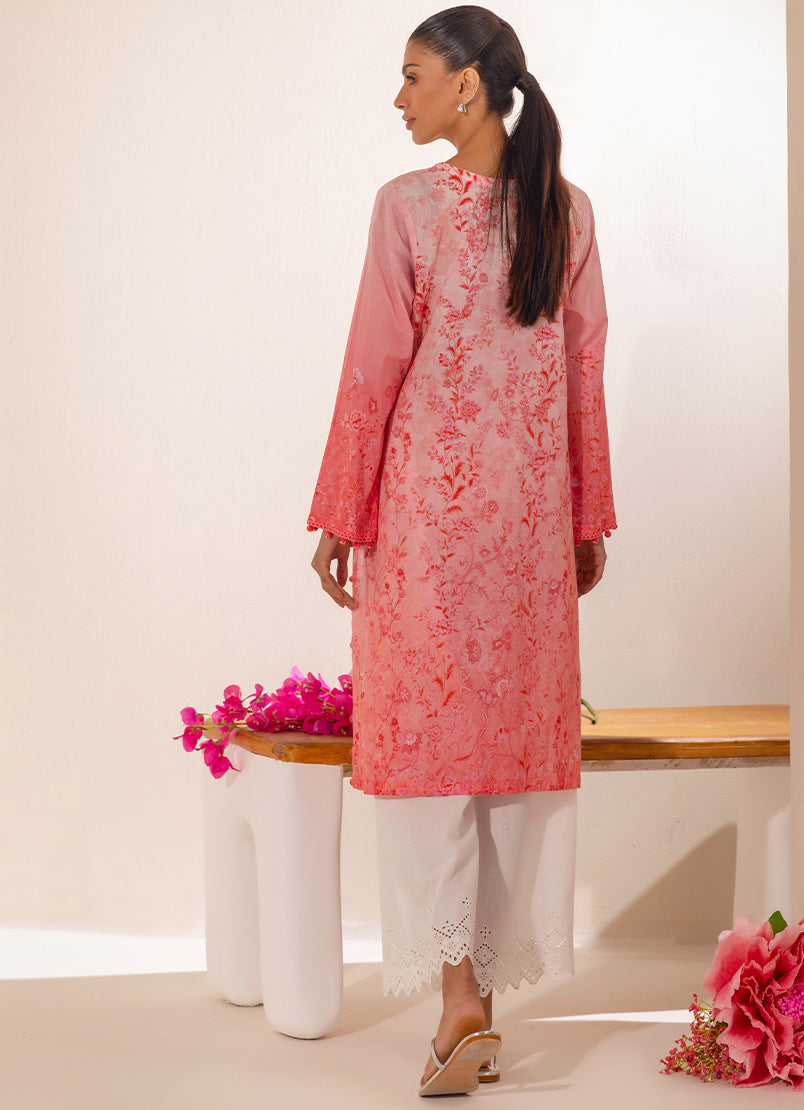 Peach Floral Printed Kurta