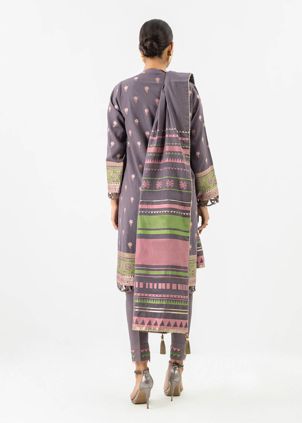3 Pc Jacquard Suit With Jacquard Dupatta