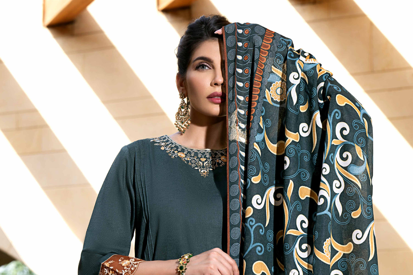 Nishat Linen - 3 Piece - Printed Embroidered Suit - KFW23-75