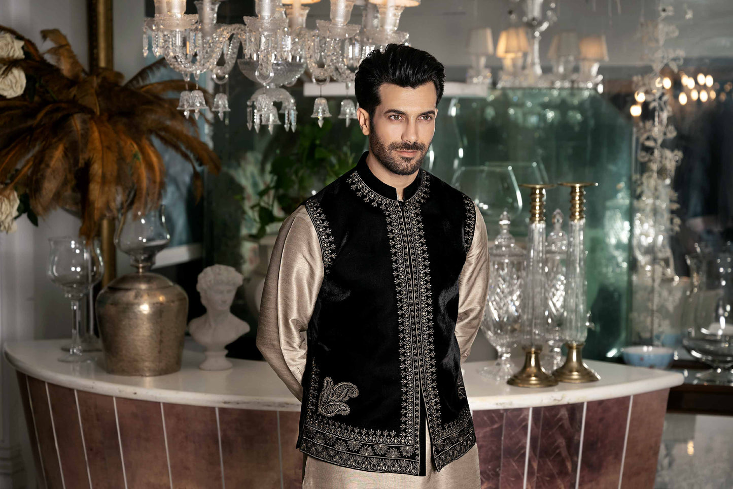 Nishat Linen - Embroidered Waistcoat - KNW23-04