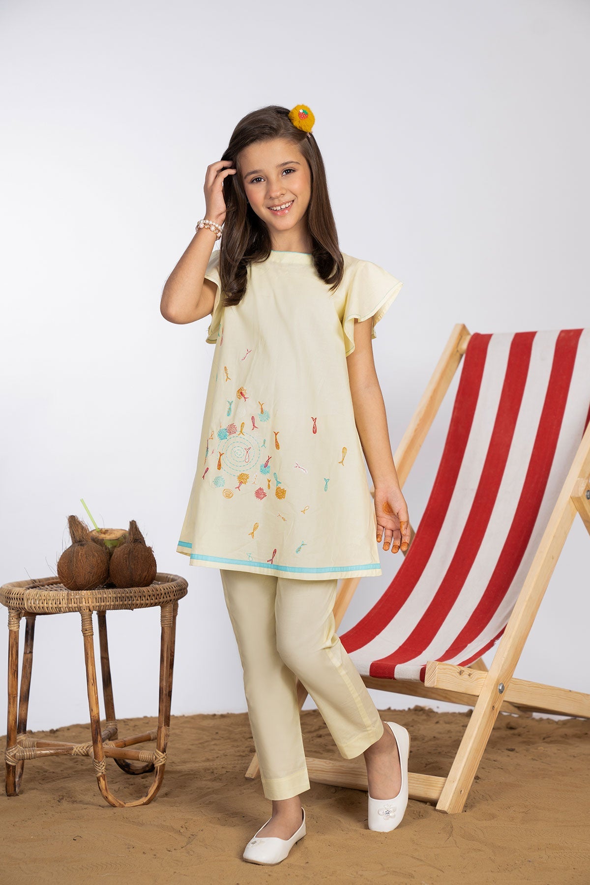 2 Pc Embroidered Cambric Outfit