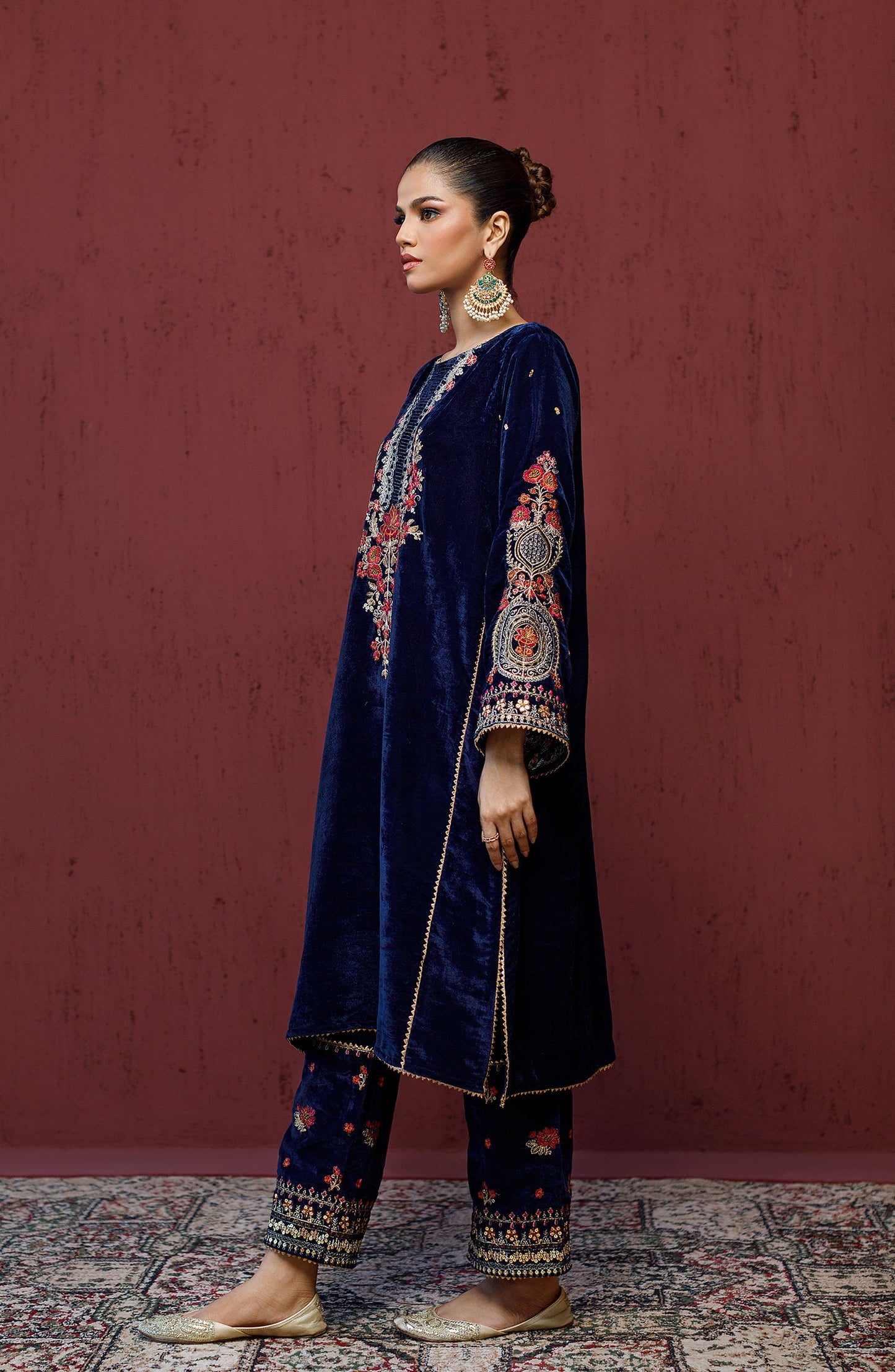 Orient - Stitched 2 Piece Embroidered Velvet Shirt and Velvet Pant