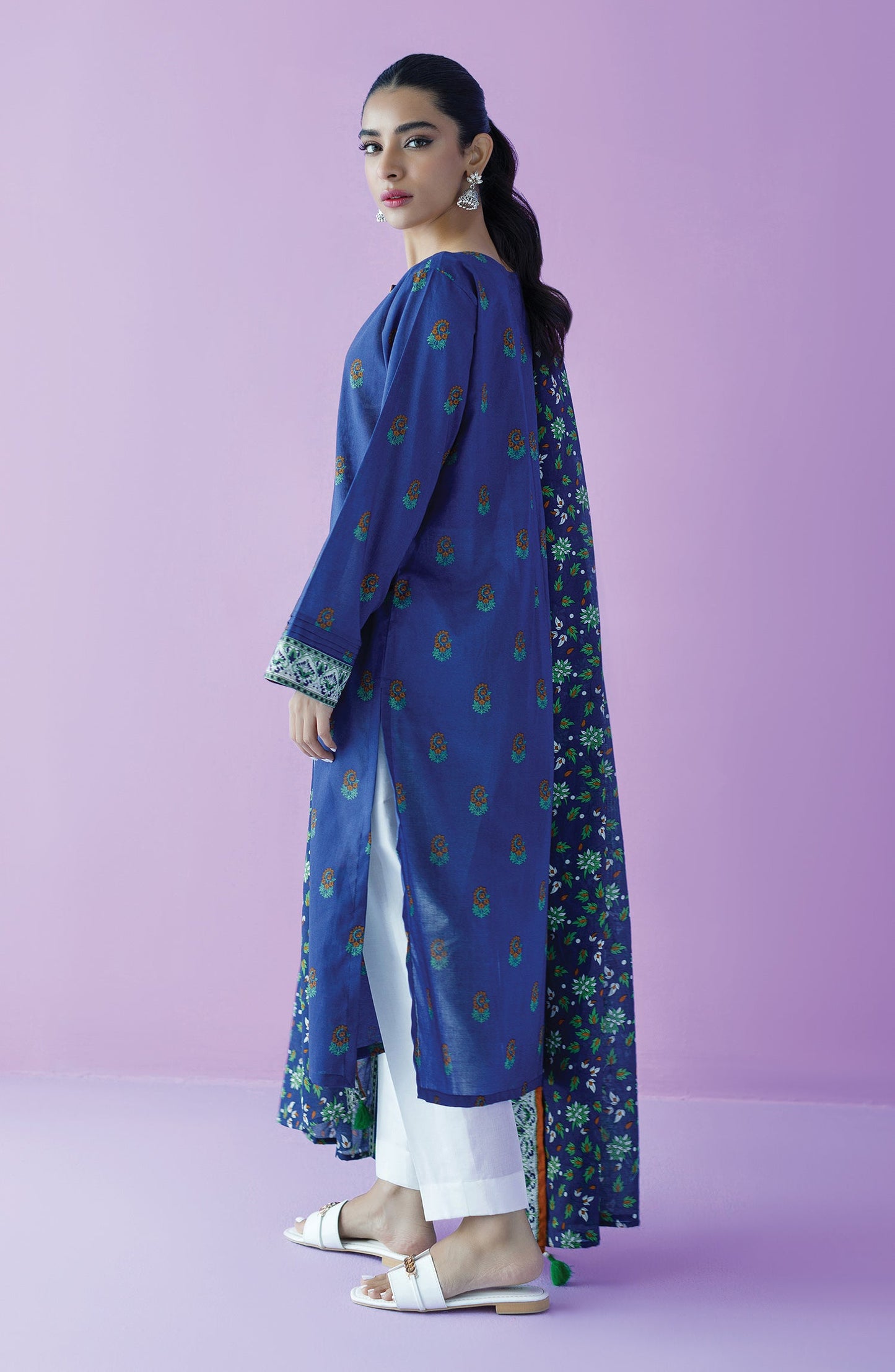 Orient - Unstitched 2 Piece Embroidered Lawn Shirt and Lawn Dupatta