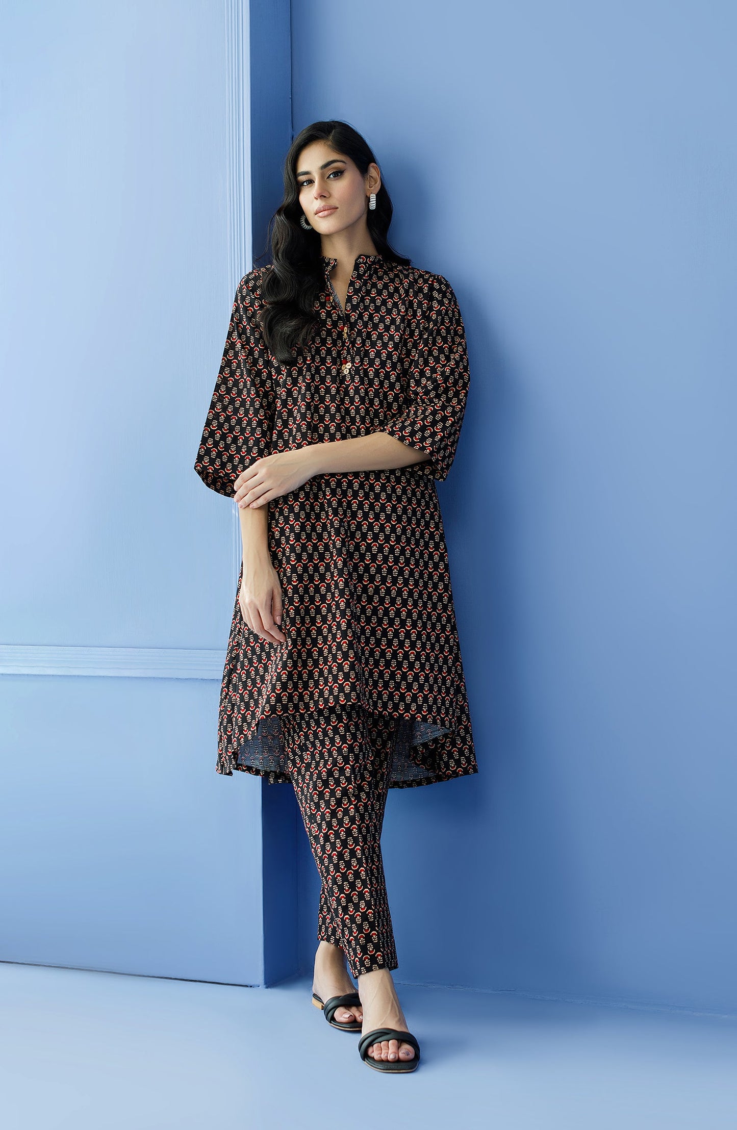 Orient - Stitched 2 Piece Printed Khaddar Shirt and Khaddar Pant