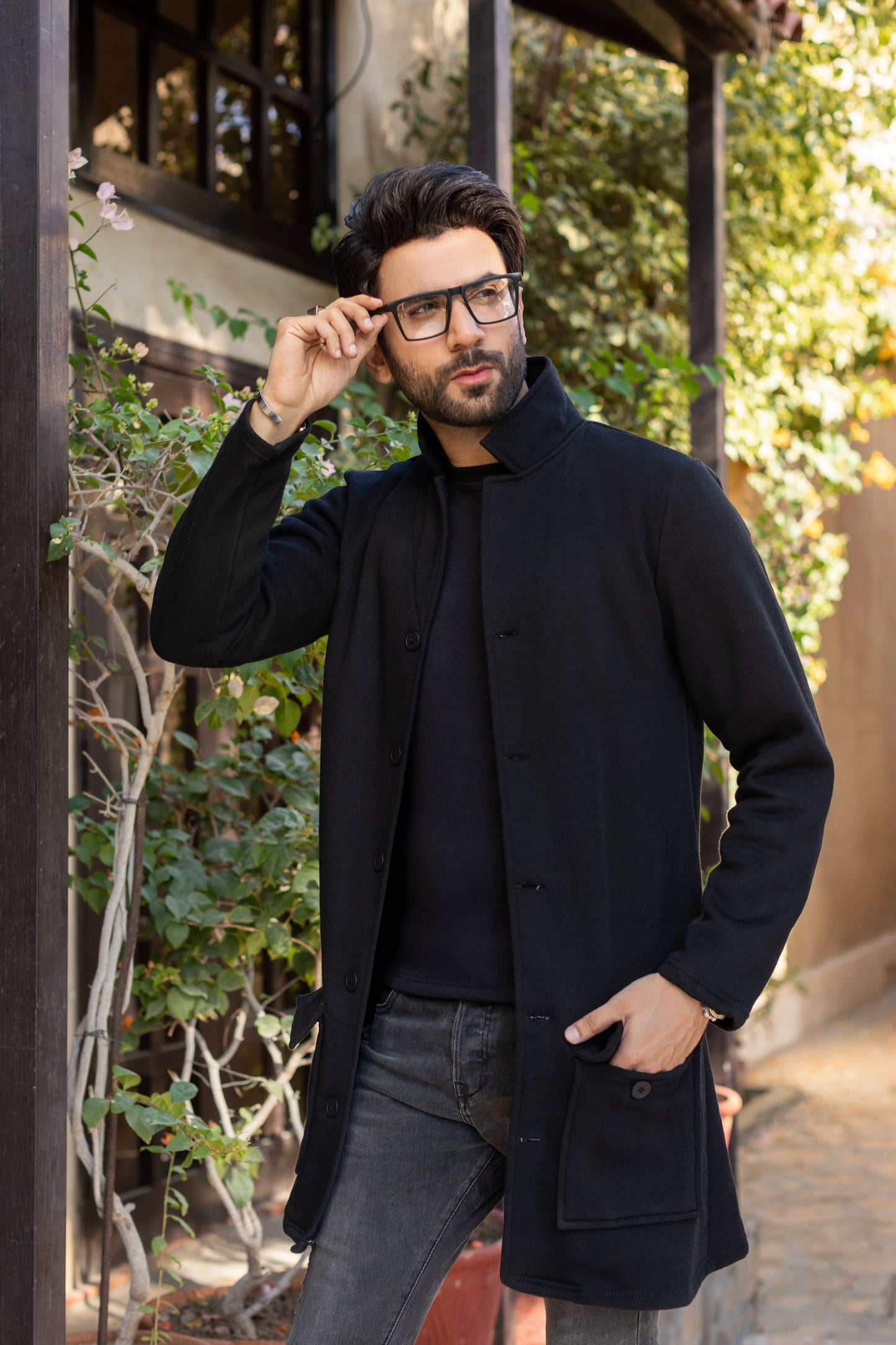 Decuir - Black Men's Long Coat Winter warm