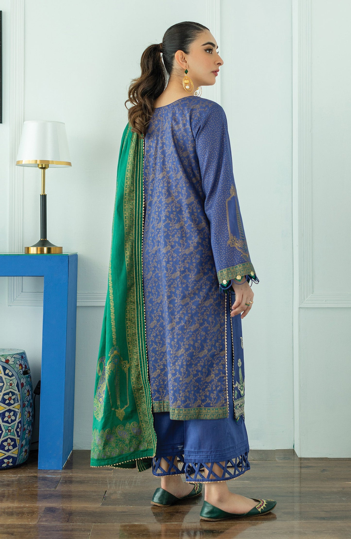 Orient - Unstitched 3 Piece Embroidered Lawn Shirt , Lawn Pant and Lawn Dupatta