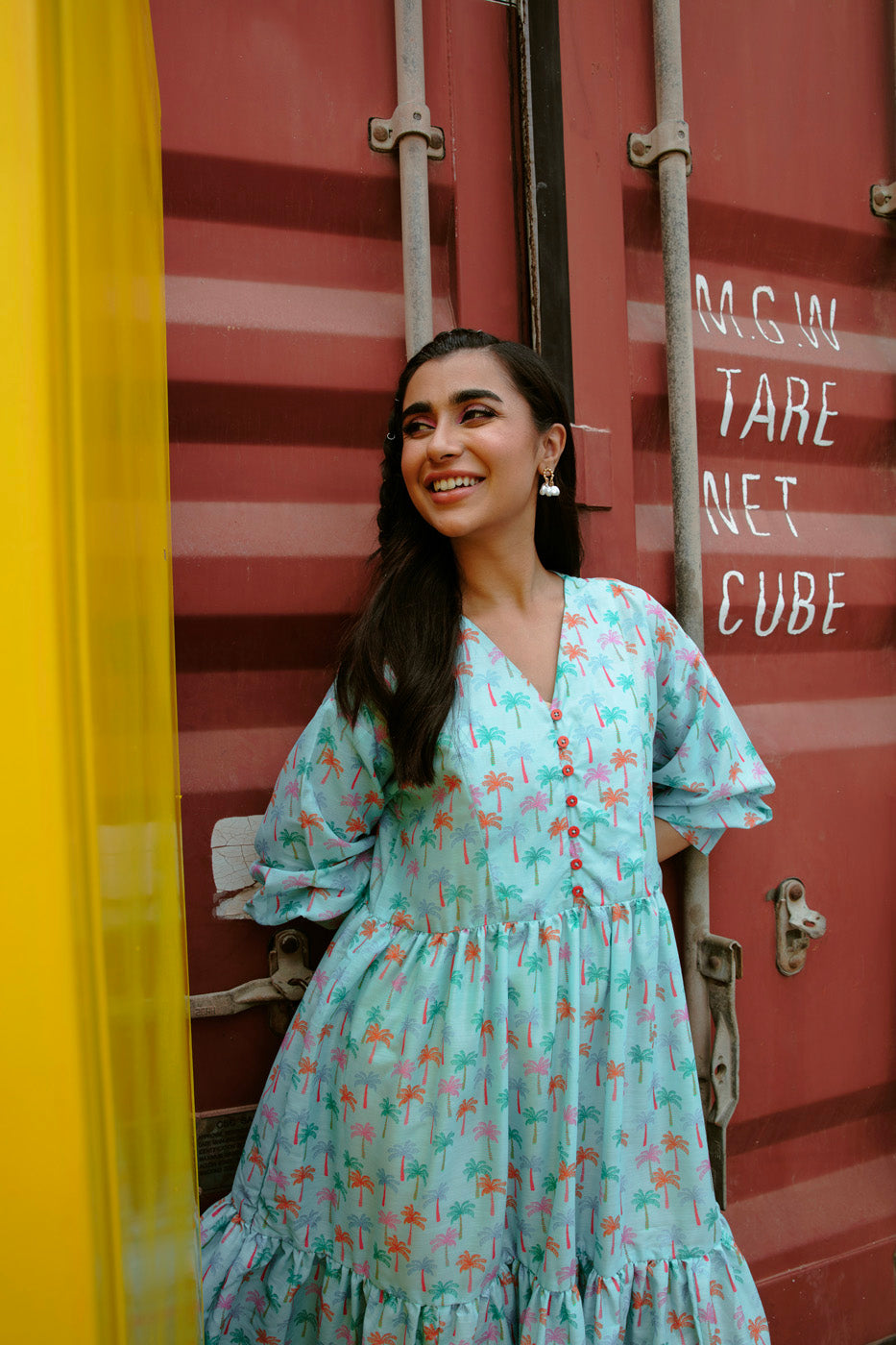 Printed Poly Lawn Dress
