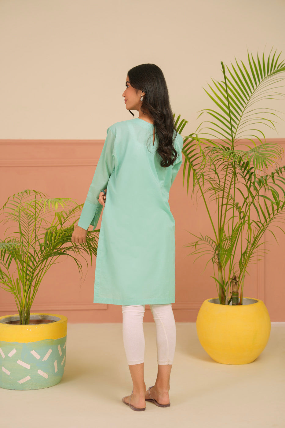 Dyed Embroidered Cambric Shirt