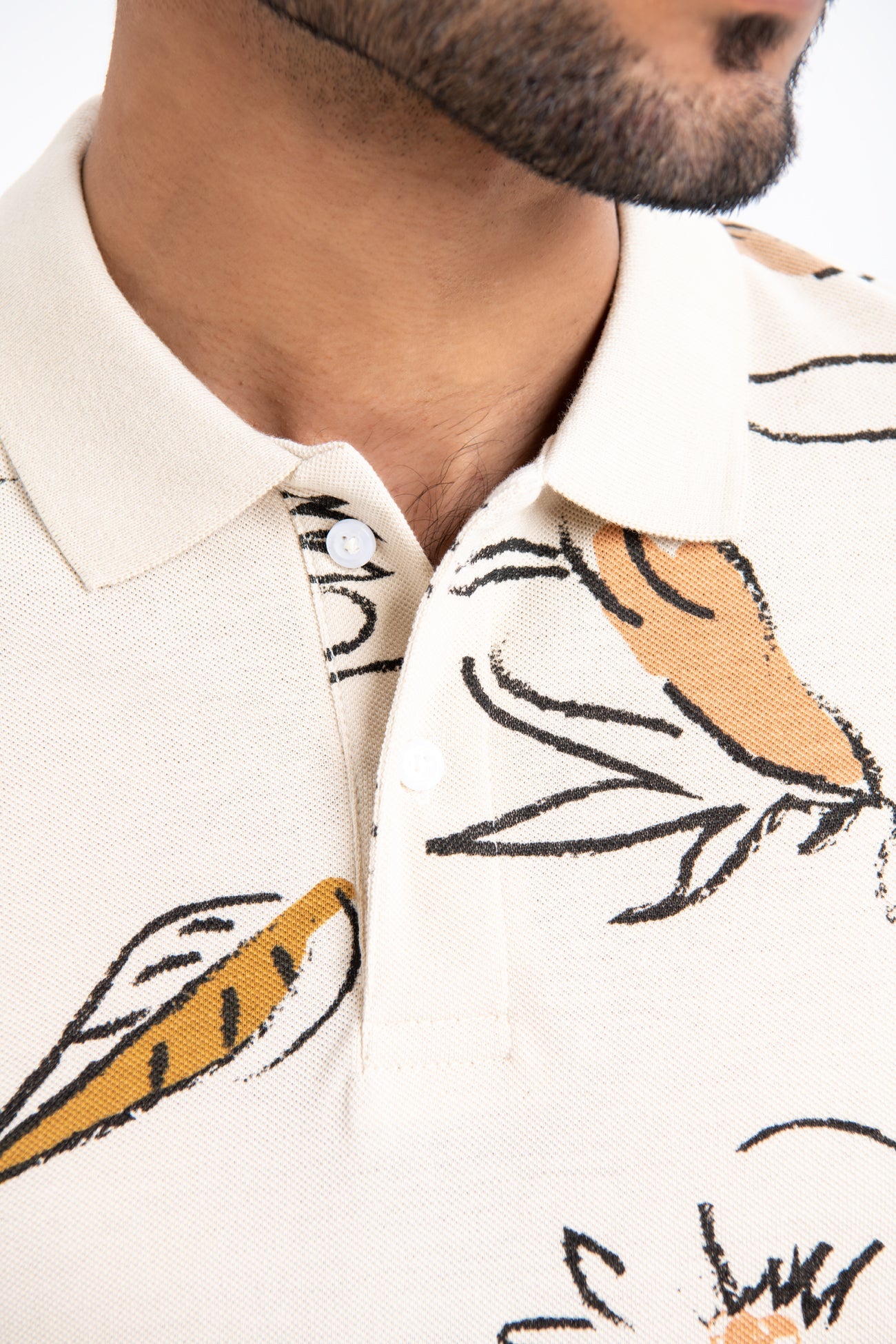 BTW - PRINTED COTTON PIQUE POLO