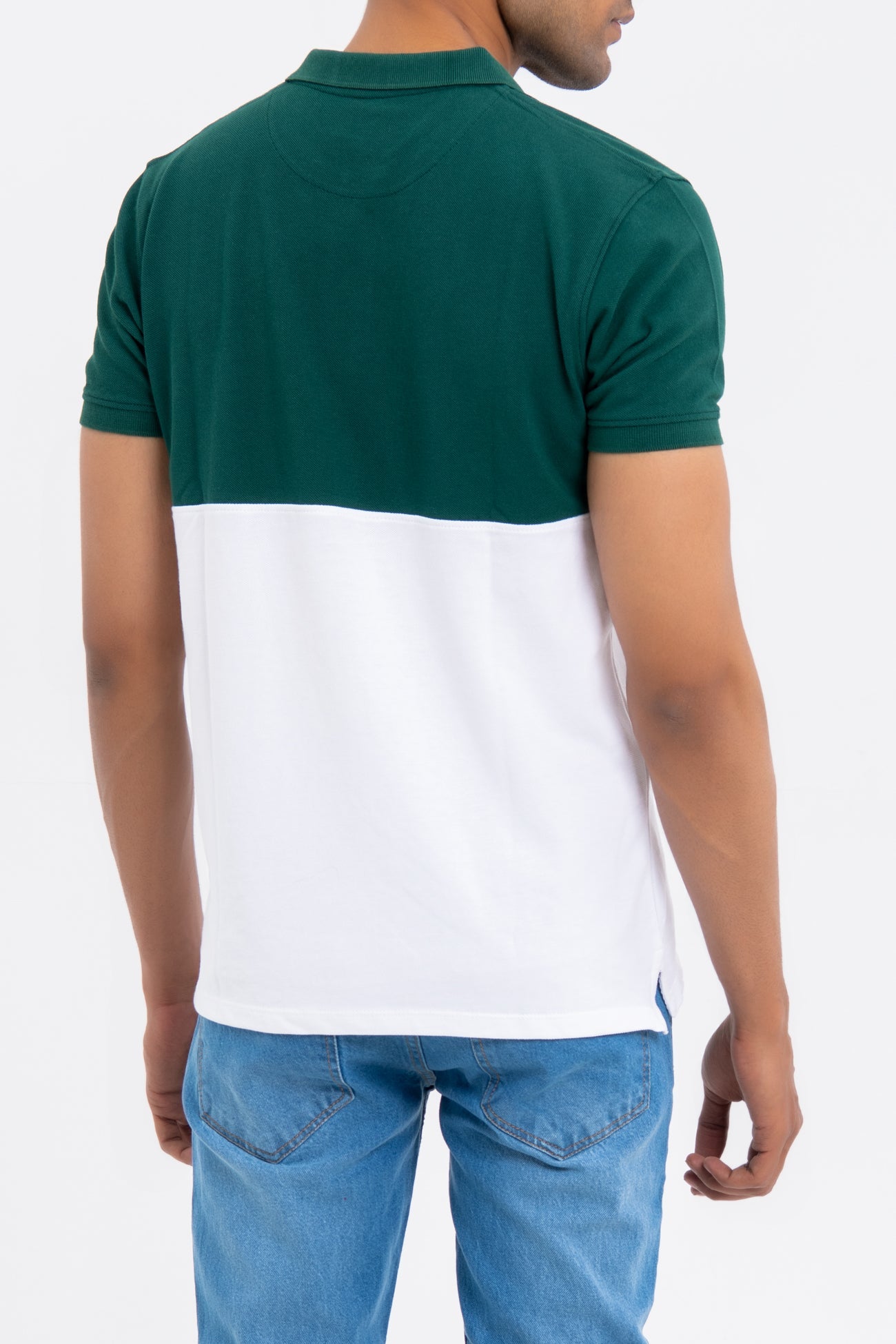 BTW - COLOR BLOCK COTTON POLO SHIRT