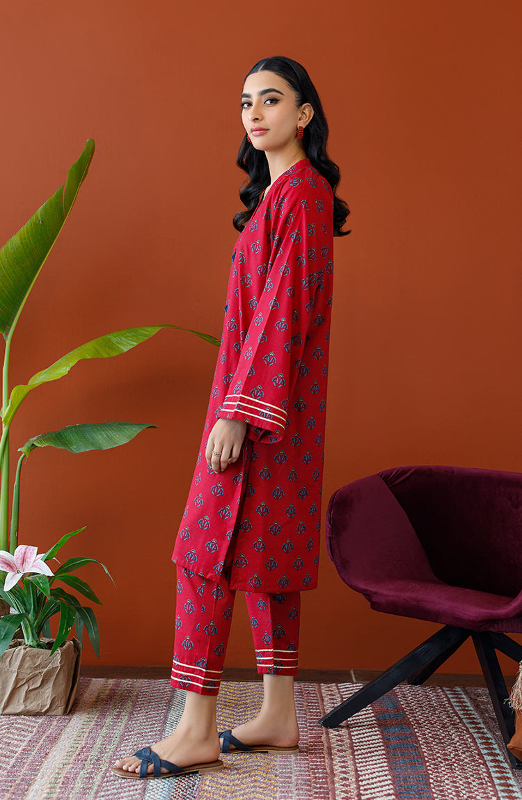 Orient - Unstitched 2 Piece Printed Cotton Slub Shirt and Cotton Pant
