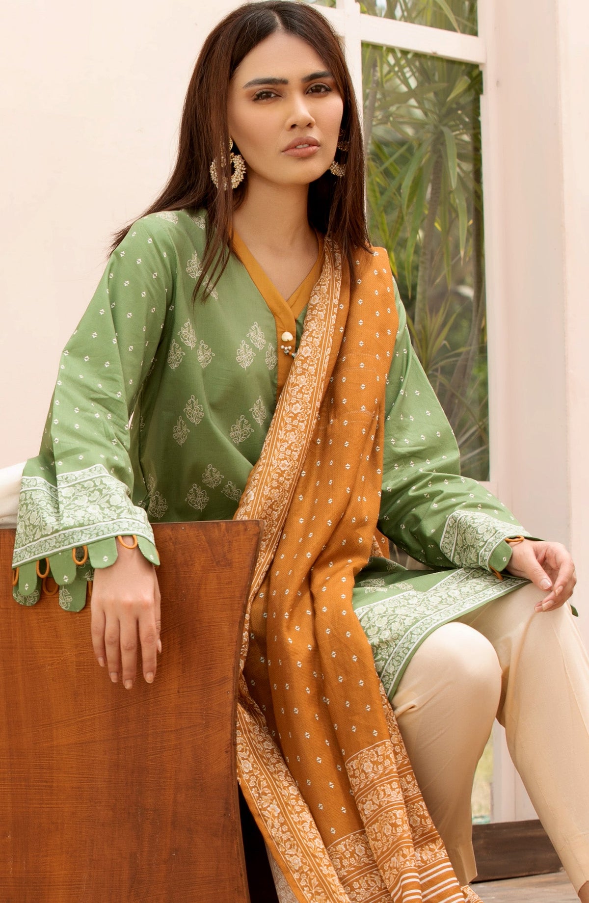 Orient - Unstitched 2 Piece Printed Lawn Shirt Dupatta