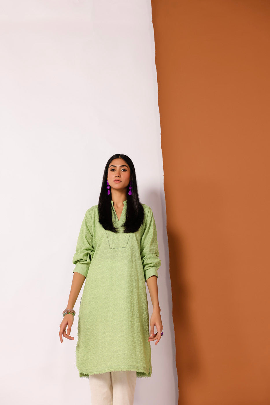 Dyed Chikankari Kurti