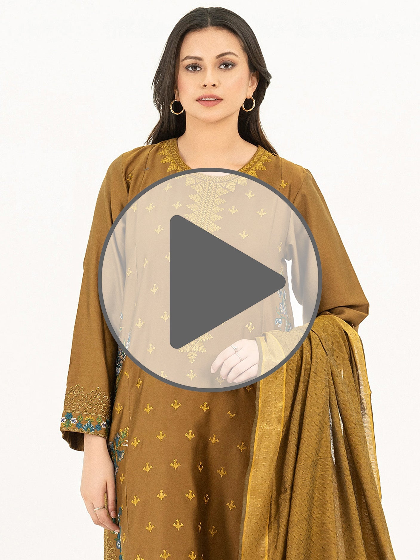 Limelight - 3 Piece Satin Suit-Embroidered (Pret)