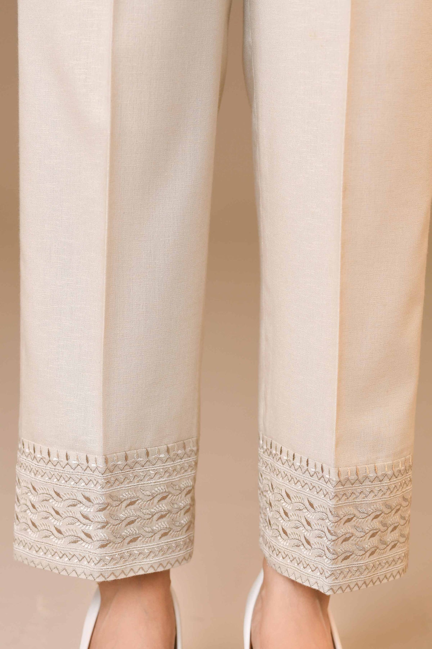 Nishat Linen - Embroidered Trousers - PW23-190