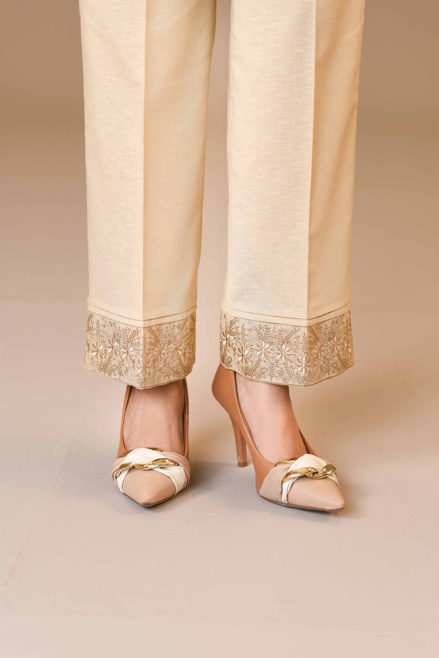 Nishat Linen - Embroidered Trousers - PW23-223