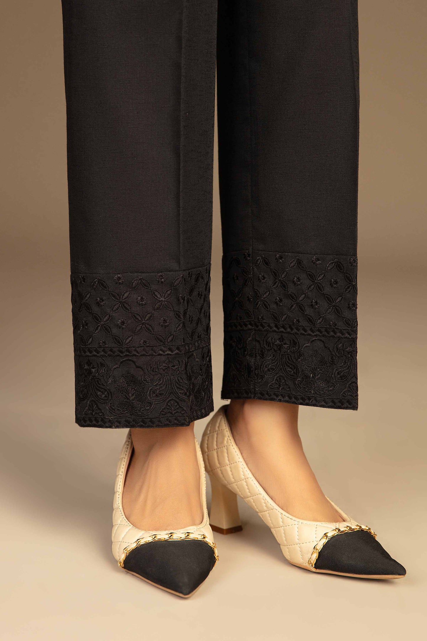 Nishat Linen - Embroidered Trousers - PW23-245