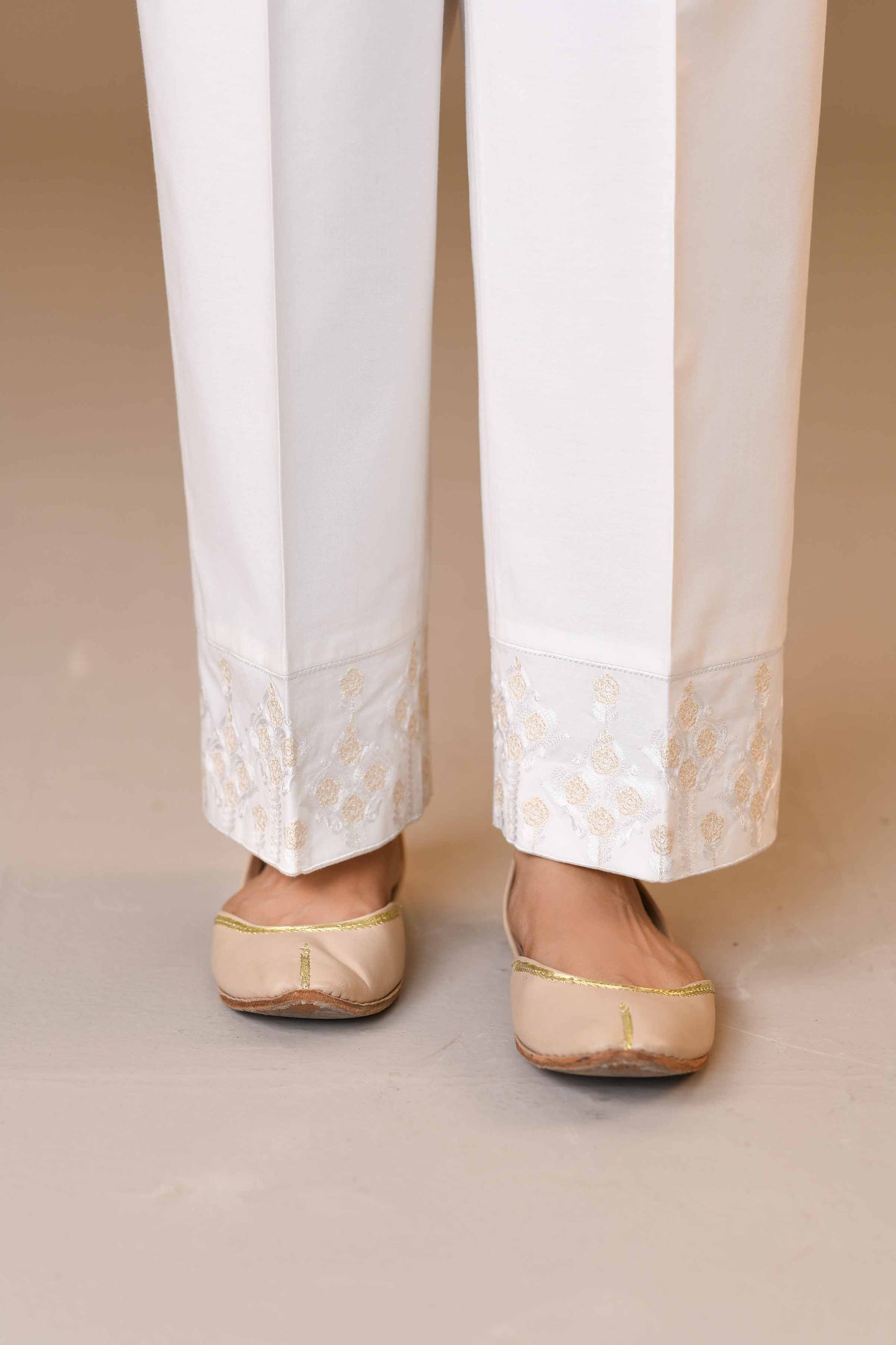 Nishat Linen - Embroidered Trousers - PW23-246