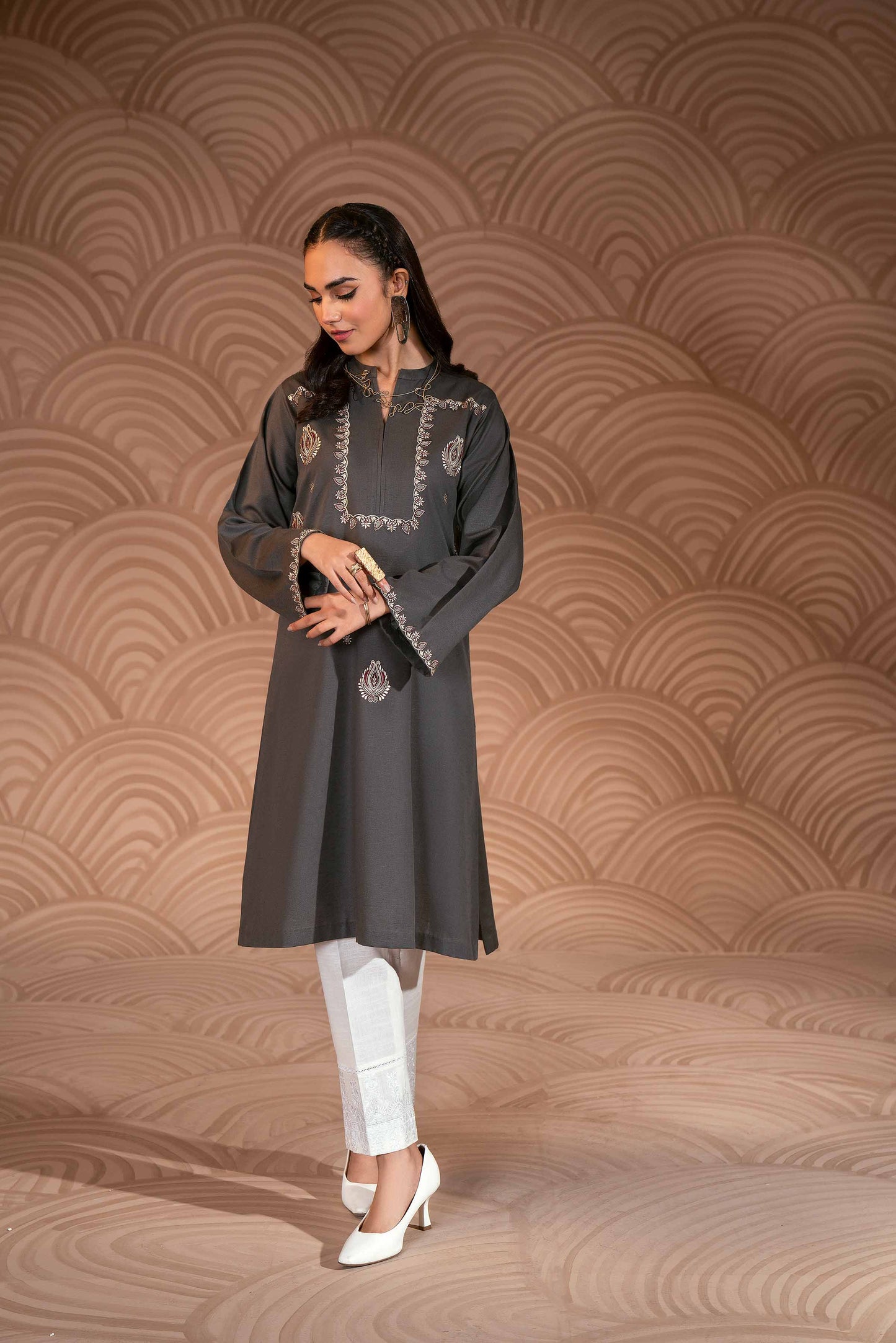 Nishat Linen - Embroidered Shirt - PW23-39