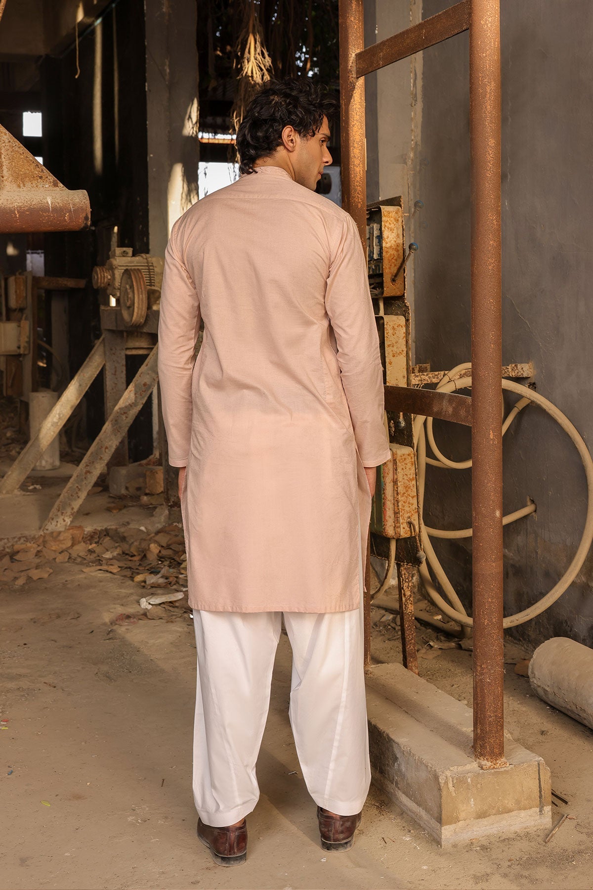 Dyed Embroidered Jacquard kurta