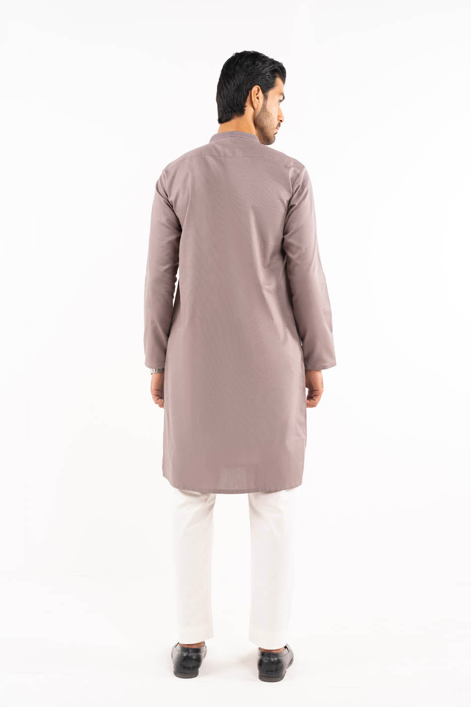 Dyed Embroidered Cotton Kurta